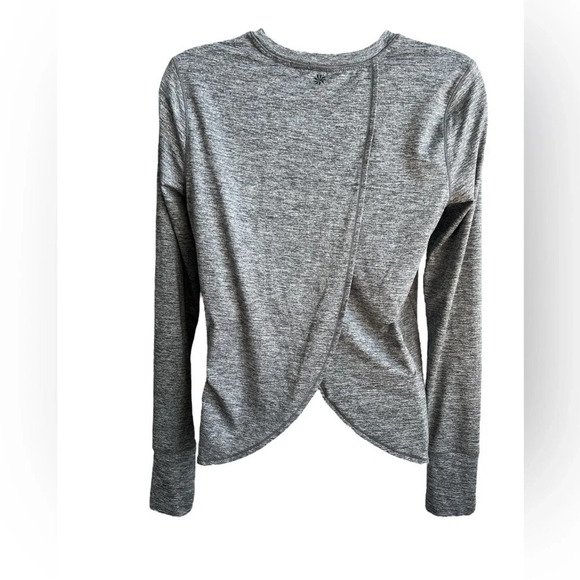 Athleta Tulip Backed Athletic Top with Thumbholes, Heathered Gray, Size XS - Picture 2 of 8